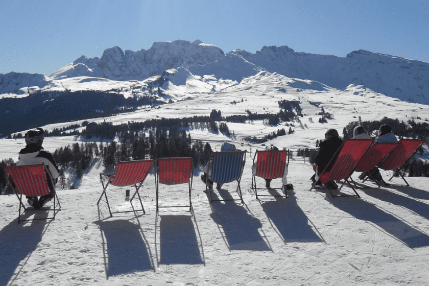 Winteraktivitäten, Bergen - Die Aussicht genießen und sich ausruhen