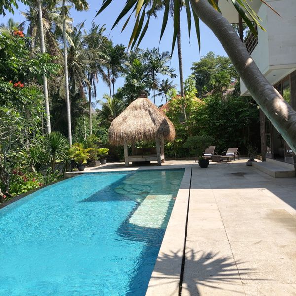 Belle villa 4 chambres, proche d'Ubud, avec piscine à débordement sur jardin tropical