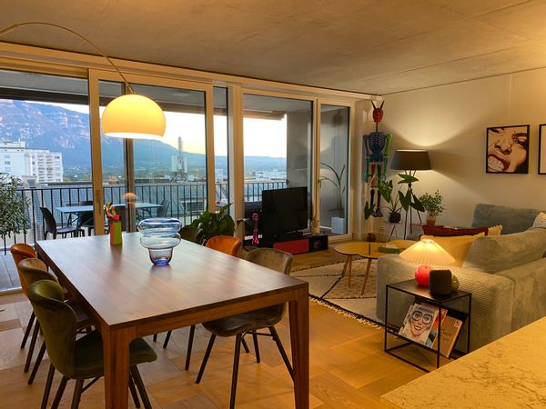 Stylish and sunny apartment in Geneva with mountain views