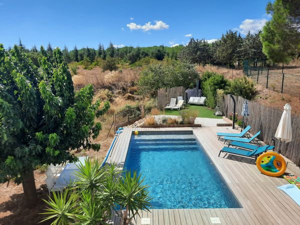 Maison garrigue, calme, piscine et méditerranée près de Montpellier