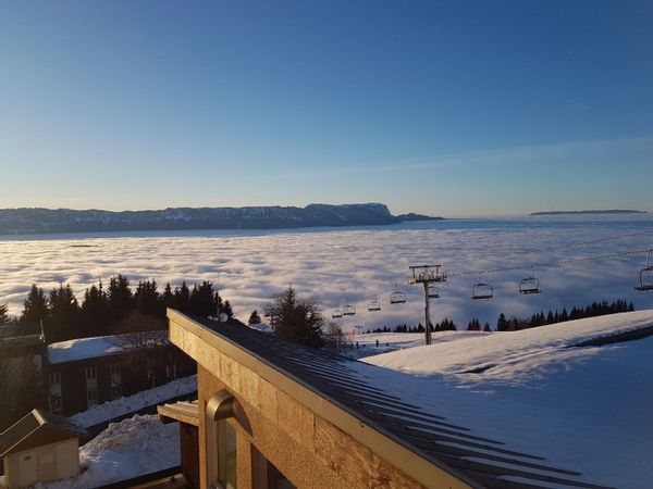 "Room with a view" (skis aux pieds l'hiver et piscine l'été)