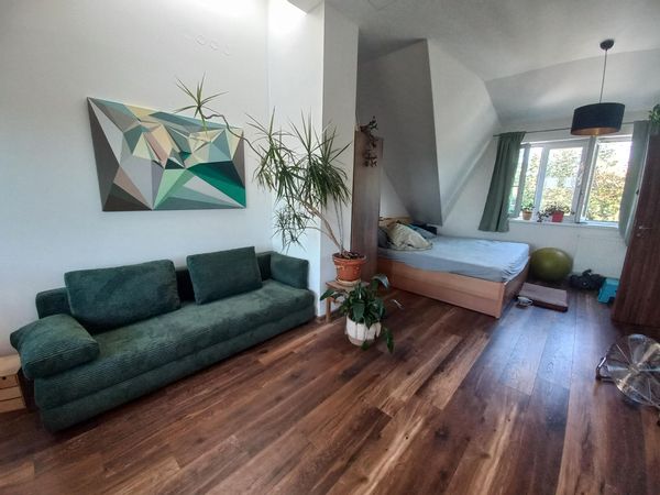 Cosy attick studio in a leafy residential neighborhood on a hill overlooking Prague