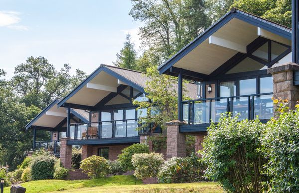 Cameron House luxury lodges on  lake Loch Lomond Scotland