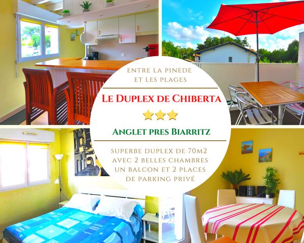 "Le Duplex de Chiberta" à Anglet/BIARRITZ entre forêt et océan - SURF, GOLF, THALASSO (mini 7 nuits, 2 à 4 pers)