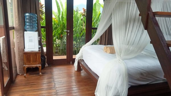 Cabine dans les rizières a Bali