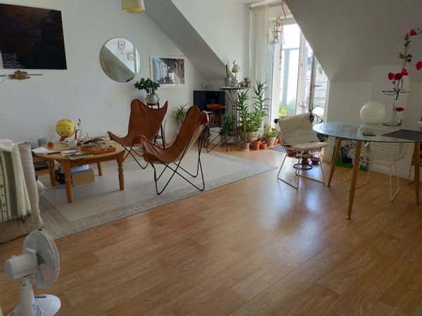 Appartement a la Turballe calme et ensoleillé Belle terrasse Chambre avec un lit double de 140×190