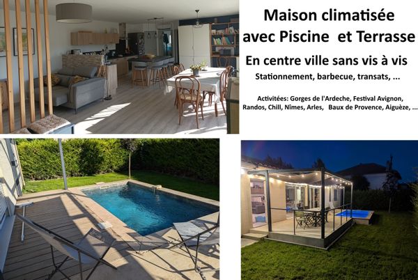 Maison charmante: piscine, terrasse, petit jardin