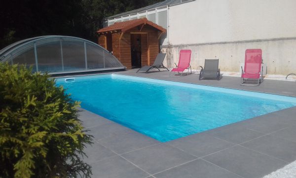 Spacious modern home in the countryside with a swimming pool and a big garden