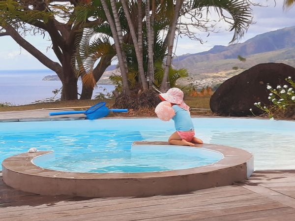 Grande maison créole vue mer et montagne piscine climatisée