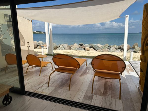 La maison de Sylvie sur la plage des Caraïbes .