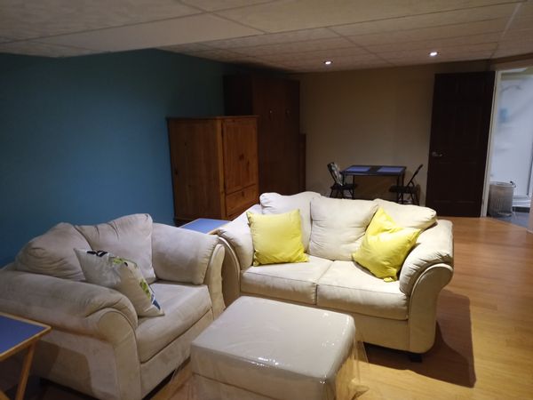 The entire lower level of the house