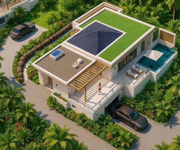 Villa Mae , neuve , piscine à débordement et jacuzzi