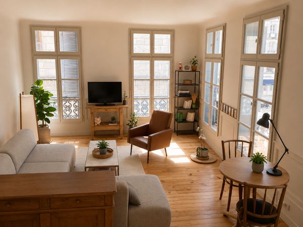 La maison de Noémie est parfaitement située, dans le centre piéton face à la cathédrale de Bayonne.