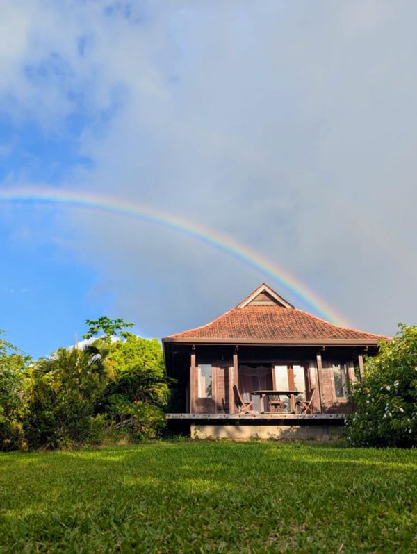 Bungalow Balinais dans un jardin luxuriant