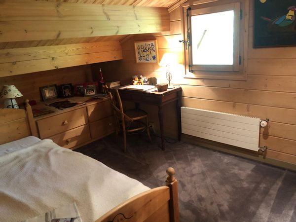 Unique chalet nestle in the swiss mountains