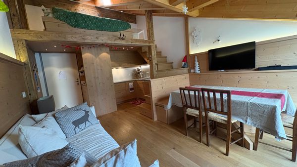 Charming chalet with Dolomite views, cozy style, covered parking, 13 km from Cortina d’Ampezzo.