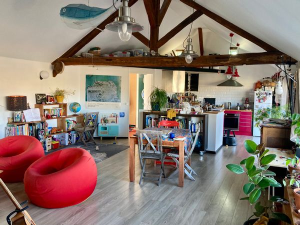 Joli loft sous charpente en bois