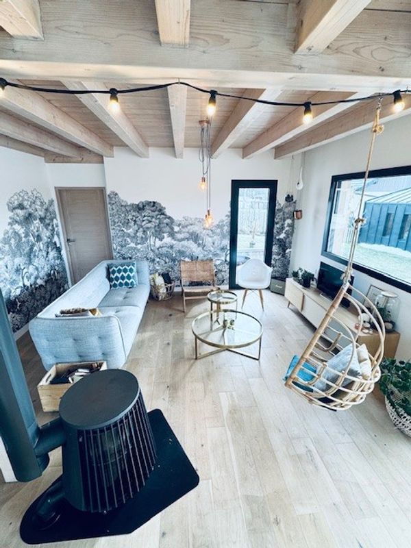 Notre maison en bois avec piscine, à la campagne, proche d'Annecy en Haute-Savoie