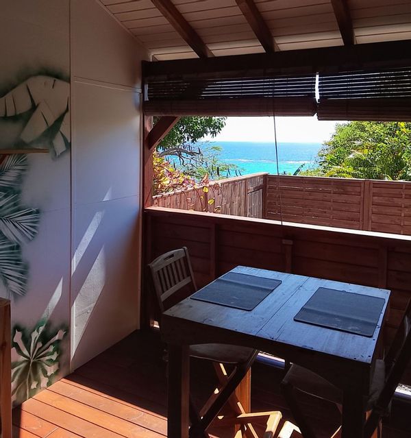 Studio vue mer, à 400m. de la plage (chambre/cuisine/SDB)