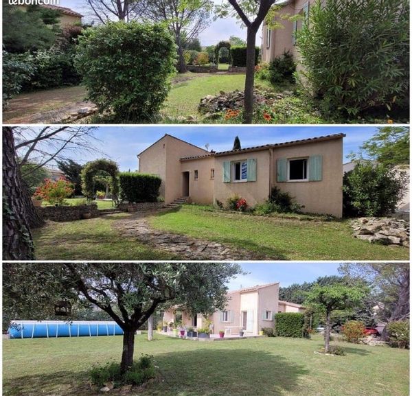 Maison familiale à côté de Nîmes avec jardin et piscine à 40 min de la plage, 30 min des rivières.