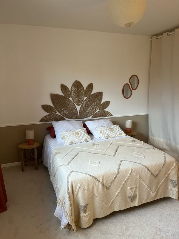 Chambre double avec salle à bain à partager