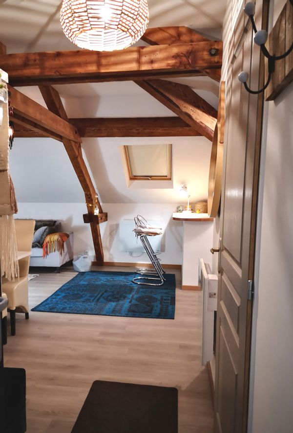 La maison de Sophie est un joli cocon très cosy au centre ville avec vue sur la ville et la rivière