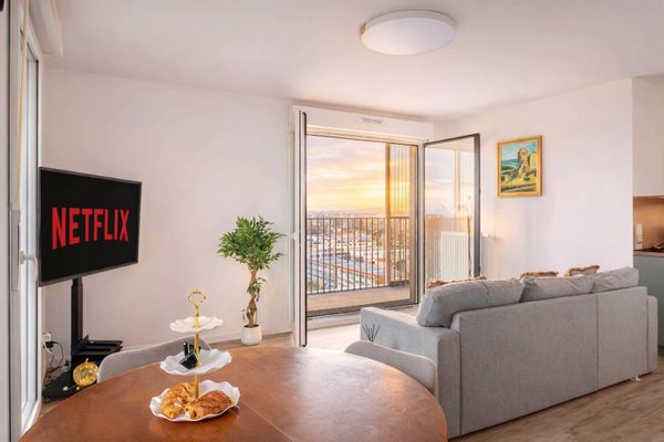 APT neuf 2026, 15e étage, 6 pers, balcon vue panoramique sur Paris/la Tour Eiffel, métro L4 au pied