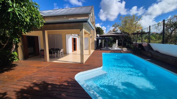 La villa avec jolie cabane couverte dans le manguier, à 400 mètres de la plage d'anse vinaigri