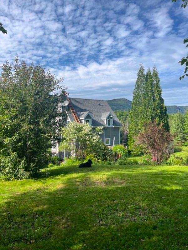 La maison de Ariane est au centre de la forêt avec une rivière proche