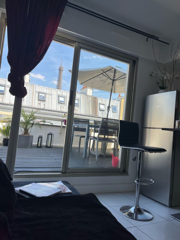 L’appartement de Sophie avec sa belle terrasse vue Tour Eiffel en plein cœur de Paris 16 ème