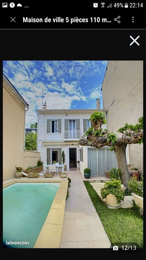 Maison 3 chambres avec piscine,jardin climatisation, à 200m des Remparts d'Avignon.