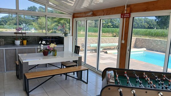 Maison familiale pour 6 pers. avec piscine privée, grand jardin. A proximité  de Lourdes/Pyrénées.