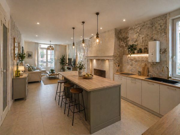Maison de charme rénovée, spacieuse et lumineuse, alliant authenticité, confort et modernité.