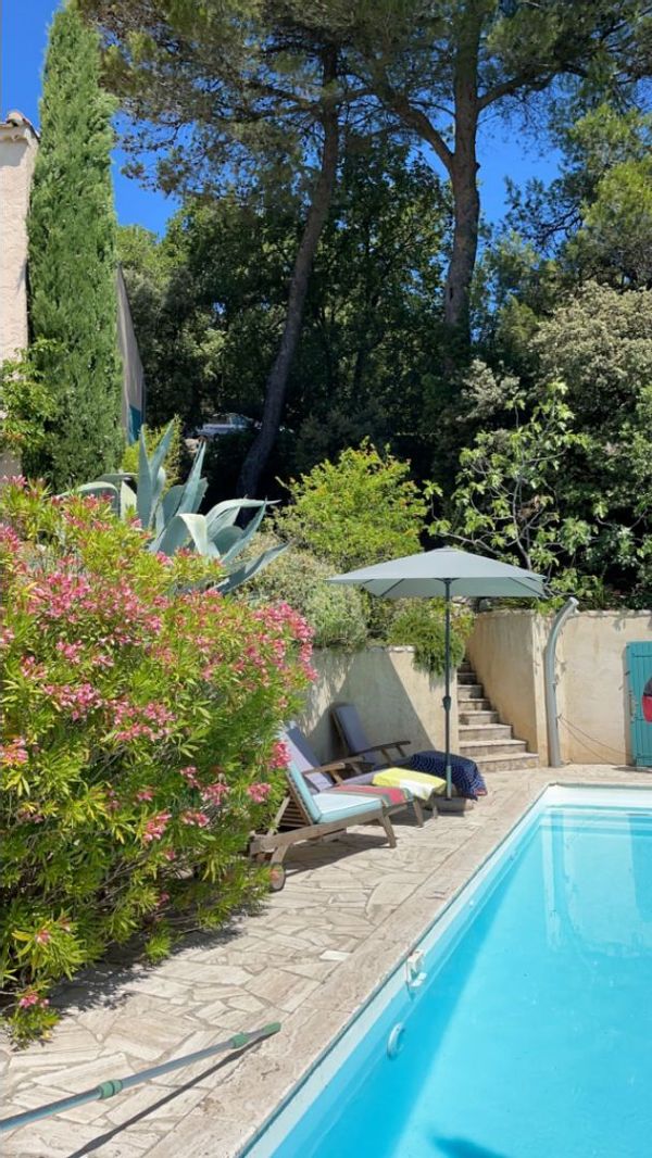 On the hill with pool